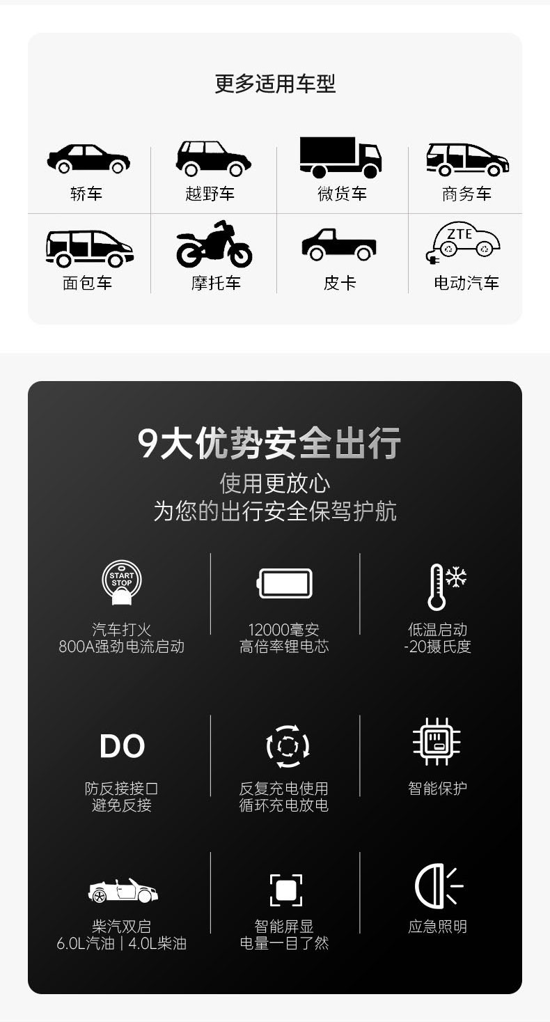 汽車應(yīng)急啟動電源充氣泵一體機